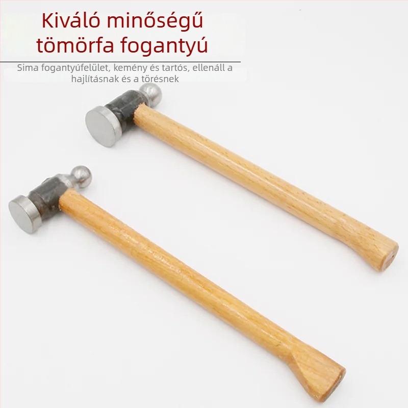 Fa gömbfejes kalapács arany ékszerkészítéshez – nyéllel, fej öntöttvas