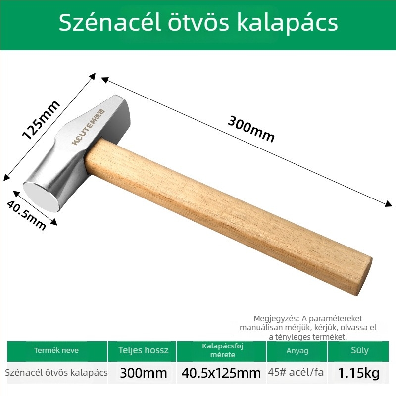 Ékszerkészítő kalapács gömbfejű, fa nyelű