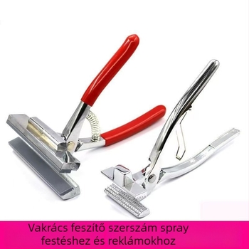 Keresztöltéshez tervezett anyagfeszítő fogó, krómozott vászonbilincs, olajfestékhez használható csipesz