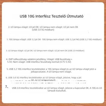 USB interfész teszter és 3.2 hub – Type-C és USB 3.0 portok funkciója, áram és feszültség