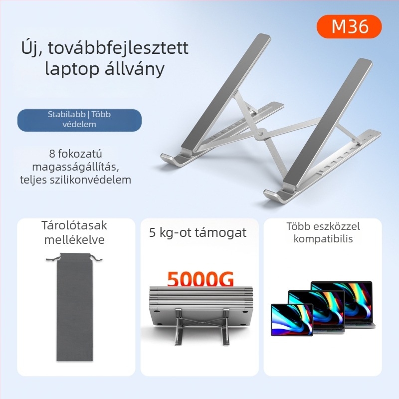 M3 sorozat alumínium ötvözetes laptop állvány hűtőfunkcióval