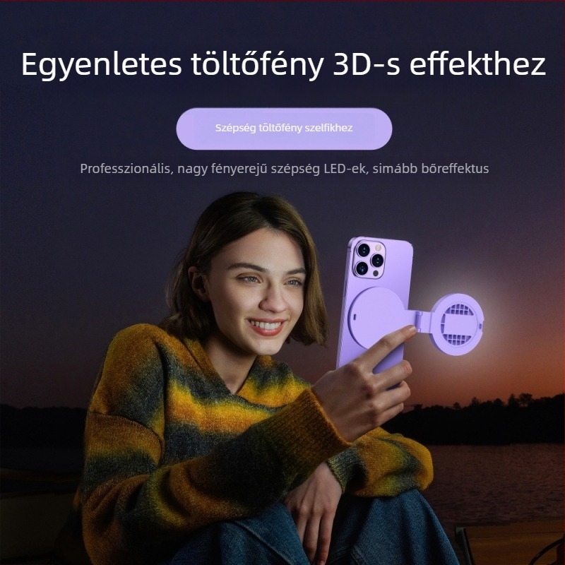 Integrált szelfi tükör világítással élő adáshoz, univerzális okostelefonokhoz, smink- és fotósegéd
