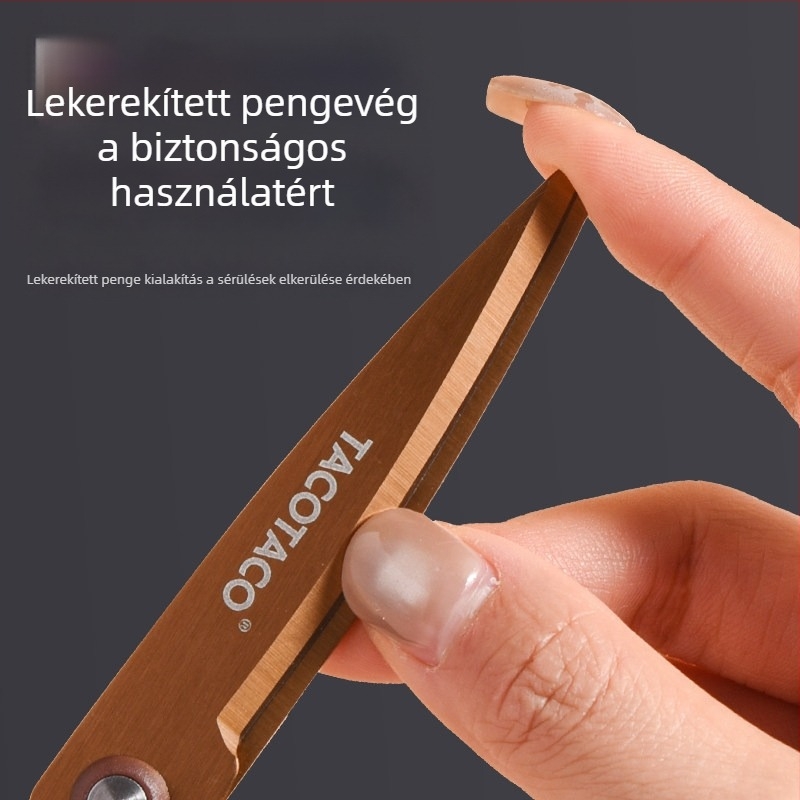 Tacotaco olló titánium bevonattal és 3D kialakítással, erőfeszítés nélküli kivitel, rozsdamentes acélból, tapadásmentes, csomagok felnyitására biztonságos, éles és kopásálló