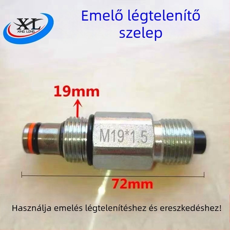 Autóemelő rendszerhez tartozó szelepkészlet: nyomáscsökkentő szelep, egyirányú szelep, leürítő szelep, olaj-visszafolyó szelep, süllyedő szelep