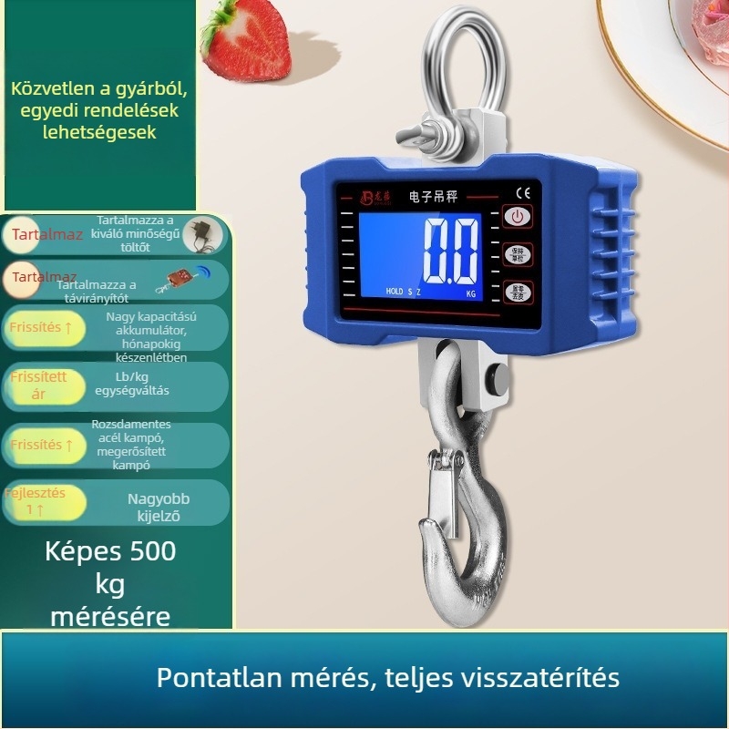 OCS-P1 elektronikus függőmérleg, 1000 kg kapacitás, hordozható akasztós mérleg, 1–2 t húzási kapacitás
