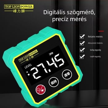 Digitális inklinométer mágneses alapzattal és elektronikus vízszint-mérővel — szögmérő digitális kijelzővel építkezésekhez