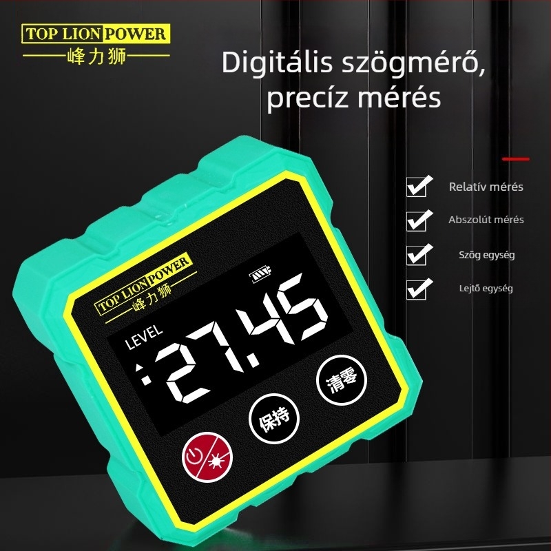 Digitális inklinométer mágneses alapzattal és elektronikus vízszint-mérővel — szögmérő digitális kijelzővel építkezésekhez