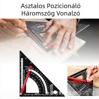 Alumíniumötvözetből készült asztalos háromszögvonalzó – állítható derékszögű mérőeszköz, kiváló pontosságú többirányú mérés