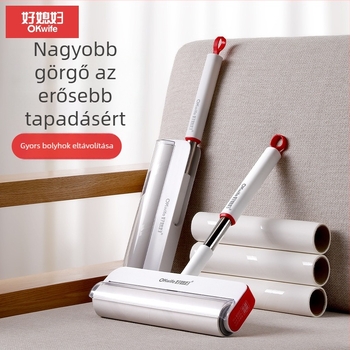 Good Housewife szöszmentesítő görgő hosszú fogantyúval, nagy méretű háztartási görgő a padlóra, por, szőr és szösz eltávolításához