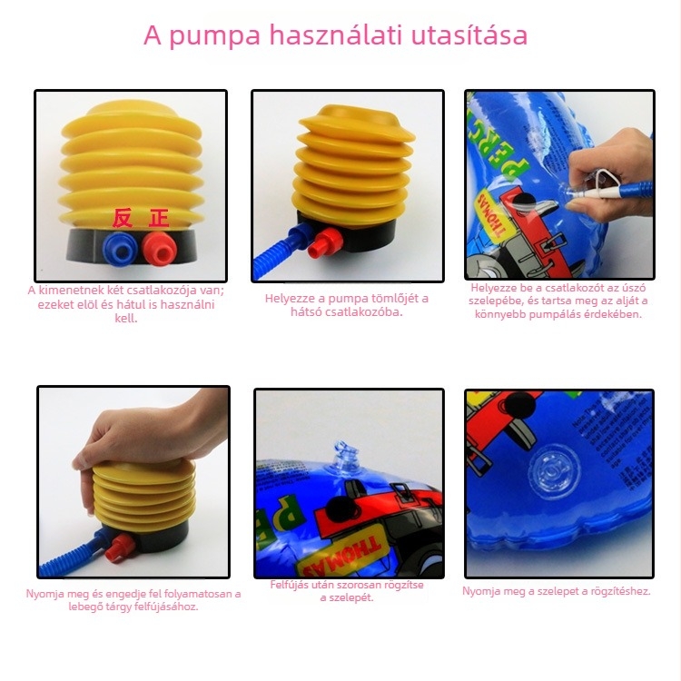Lábpedálos felfújópumpa úszógyűrűk, lufik és gyerekjátékok felfújásához