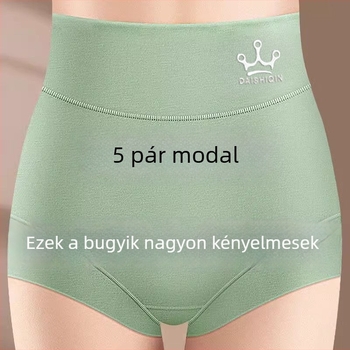 Modal anyagú női alsónemű, plusz méret, magas derék, antibakteriális, lélegző, haskontrollal és fenékemeléssel