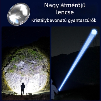 Yinnuo LED zseblámpa kultúren - újratölthető, ultra-fényes, hosszú hatótávolság, több mint 500 m, vízálló, hordozható taktikai keresőfény