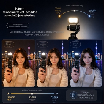 Mágneses gyorskioldó kitöltőfény DJI Pocket 3/4-höz sminkfénnyel