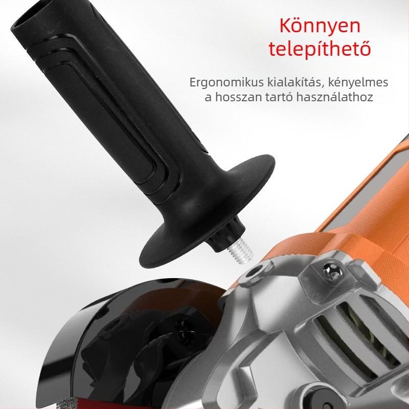 100/125 mm-es sarokcsiszoló markolat, M8/M10 menet, műanyag segédfogantyú elektromos szerszámhoz