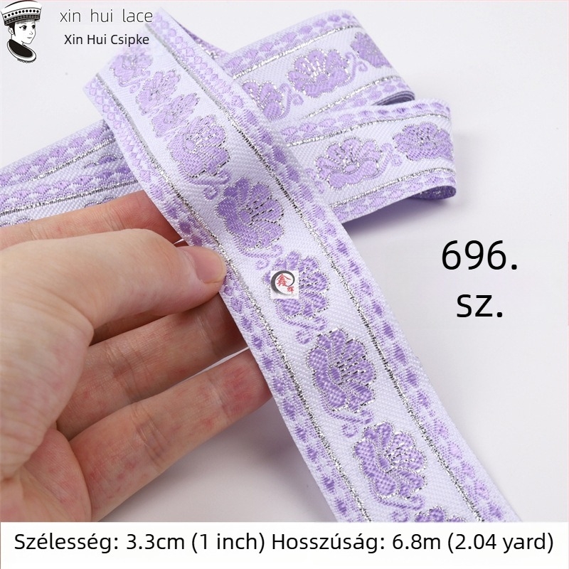 3,3 cm széles csipke szegély Hanfu ruhához, antik stílusú szalag ruházathoz