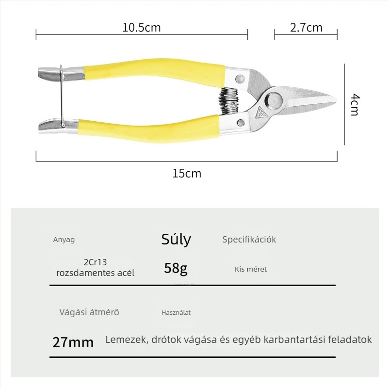 Erős metszőolló gyümölcsfákhoz, narancs- és szőlőmetszéshez, virág- és gyümölcsrítkítéshez, kertészkedéshez, graftoláshoz, gyümölcs szedéséhez