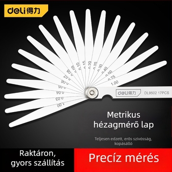 Rozsdamentes acél szelephézag-tűrés készlet, egy darab mérőlemez, vastagságmérő