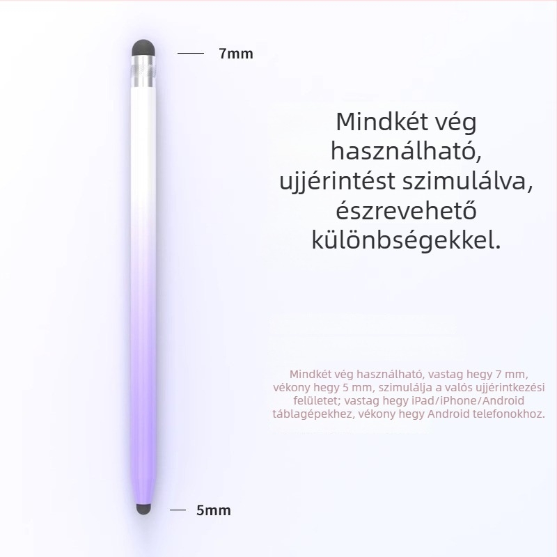 Szilikon fejjel ellátott univerzális kapacitív stylus telefonokra és tabletekre — rajzolás, szerkesztés, írás