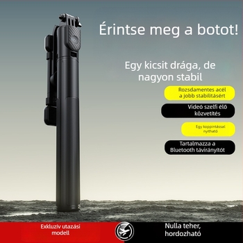 1,7 m Bluetooth távvezérlővel ellátott Selfie Stick és tripod mobiltelefonhoz, hordozható