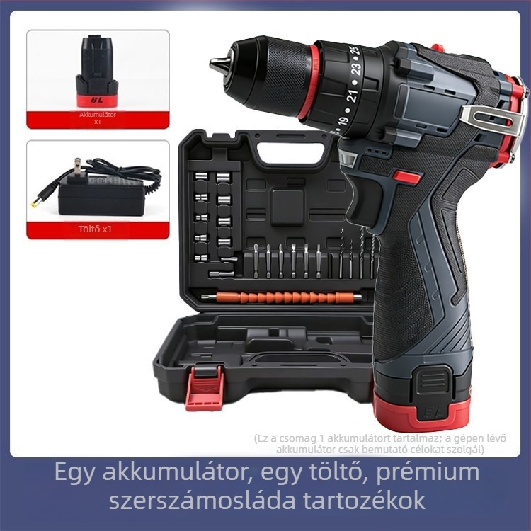 16,8V brushless nagy teljesítményű akkumulátoros fúró-csavarbehajtó, háztartási használatra, kézben tartható