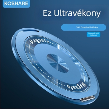 Új ultra vékony mobiltelefon-gyűrű tartó 360°-os forgatható mágneses, összecsukható, többfunkciós
