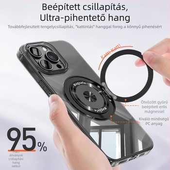 Új ultra vékony mobiltelefon-gyűrű tartó 360°-os forgatható mágneses, összecsukható, többfunkciós