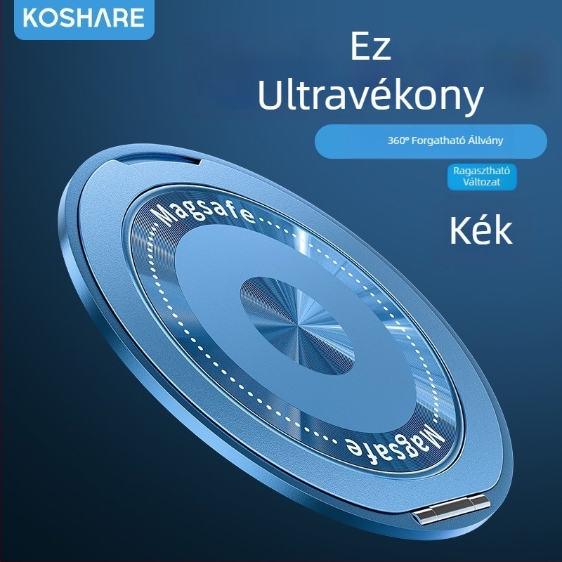 Új ultra vékony mobiltelefon-gyűrű tartó 360°-os forgatható mágneses, összecsukható, többfunkciós