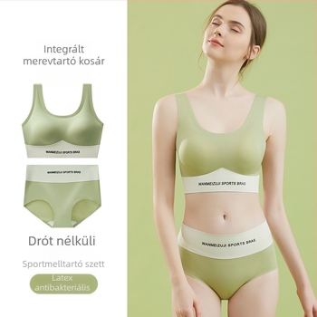 Sima varrás nélküli U-alakú sportmelltartó hátformázóval, push-up hatás - készlet
