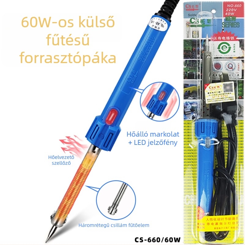 Huanghua 660 elektromos forrasztóvas, hosszú élettartamú ólommentes, ipari szintű forrasztó eszköz külső fűtőcsúccsal