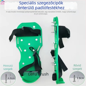Kerti cipő tüskékkel a talaj lazítására a gyepen, 4,5 cm, epoxis önszintező kivitelezésű felfújható gyepszőnyeghez
