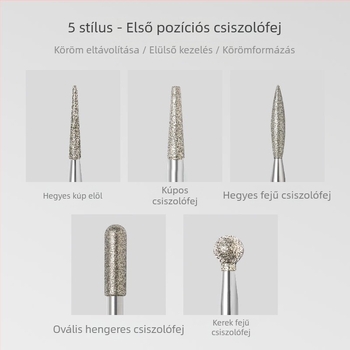 Orosz stílusú előfeldolgozó gyémánt csiszolófejek manikűr eszközökhöz – készlet