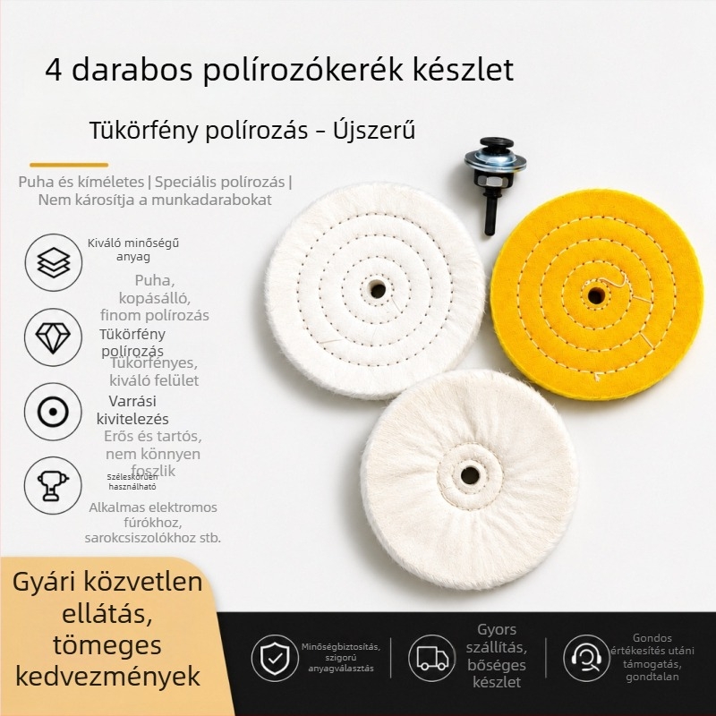 Ékszerekhez való textil polírozó készlet, hardver, fa és bútorok – 4 darab