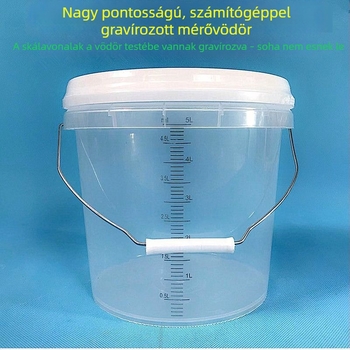 Nagy kapacitású, nagy pontosságú mérőedény skálával, műanyag mérőedény fedéllel fertőtlenítő keverékekhez, 20 L