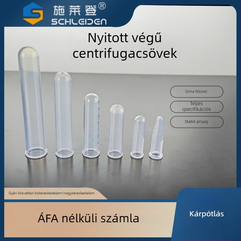 Fedél nélküli centrifugacső, 1,5–10 ml, konikus vagy gömbölyű alappal.