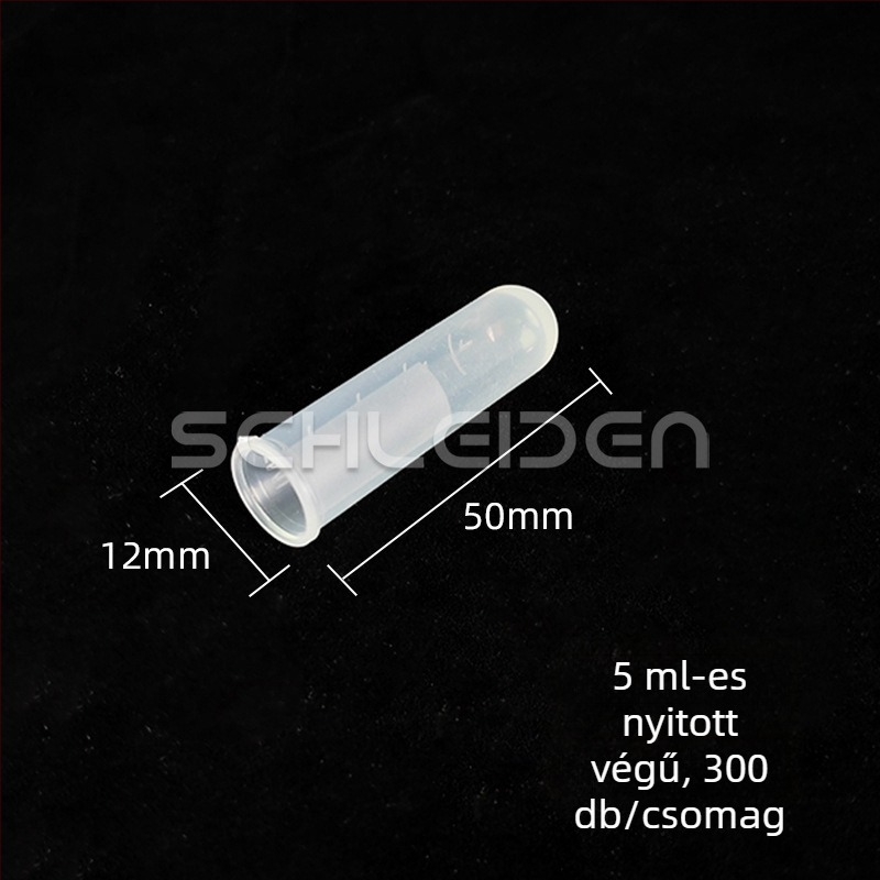 Fedél nélküli centrifugacső, 1,5–10 ml, konikus vagy gömbölyű alappal.