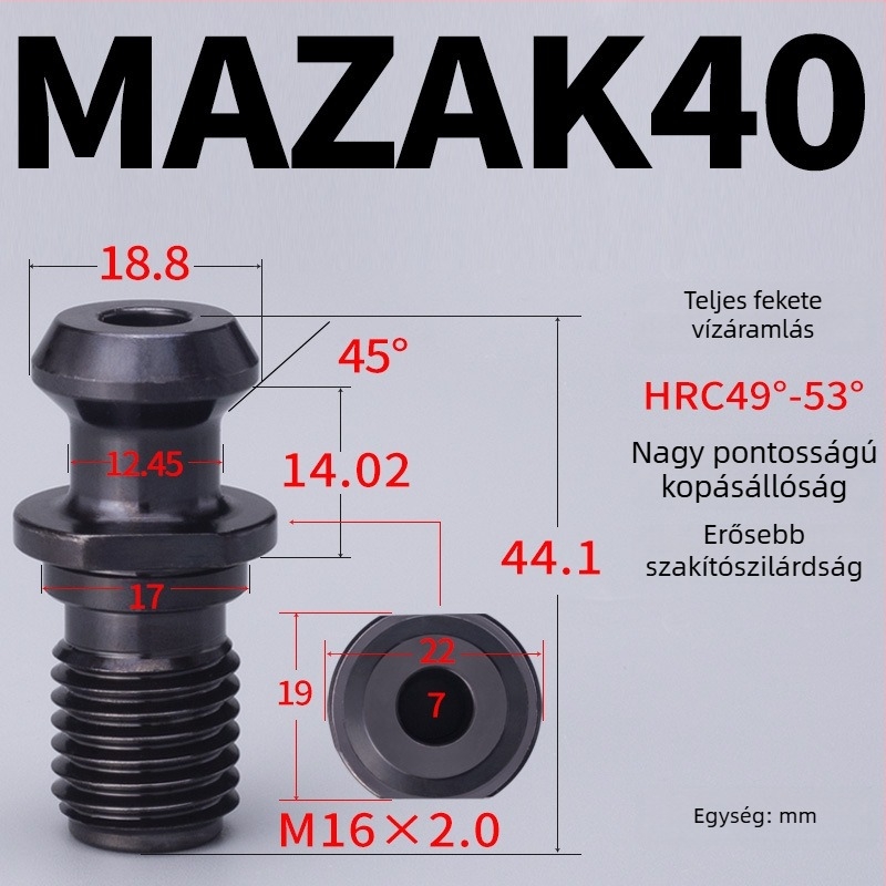 Mazak BT40/BT50 CNC szerszástartó Mitsui sorozathoz, átfolyó hűtéses, nagy pontosságú