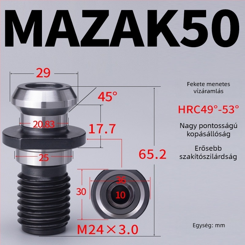Mazak BT40/BT50 CNC szerszástartó Mitsui sorozathoz, átfolyó hűtéses, nagy pontosságú