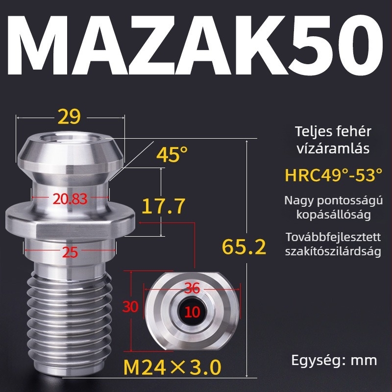 Mazak BT40/BT50 CNC szerszástartó Mitsui sorozathoz, átfolyó hűtéses, nagy pontosságú