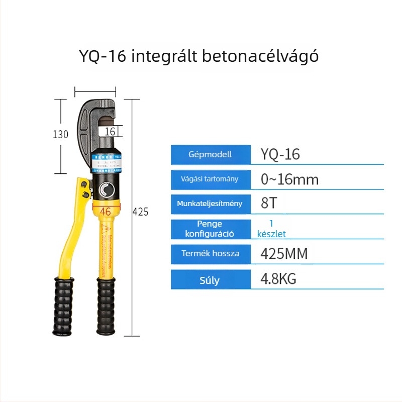 Kézi hidraulikus integrált vasalatvágó YQ-16, kompakt precíziós vágóeszköz