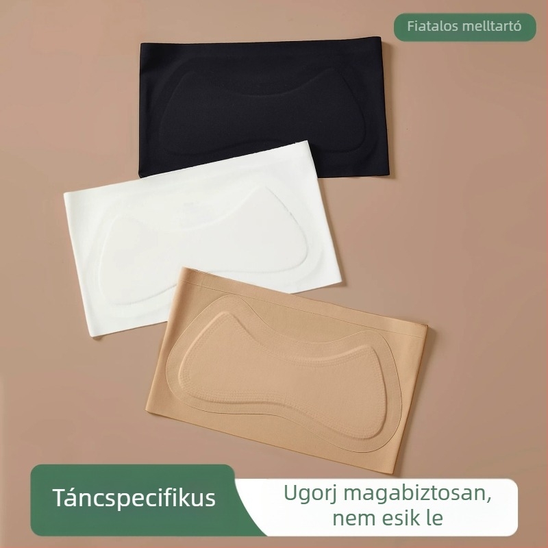 9–13 éves lányoknak készült váll nélküli, láthatatlan anti-slip melltartó, nyári vékony modell