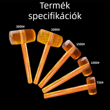 Fa nyélű átlátszó gumikalapács csempéhez és márványpadlóhoz – szerelésre