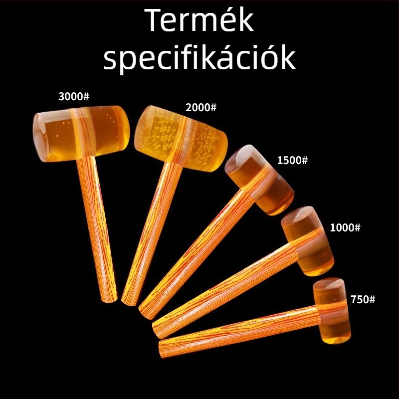 Fa nyélű átlátszó gumikalapács csempéhez és márványpadlóhoz – szerelésre