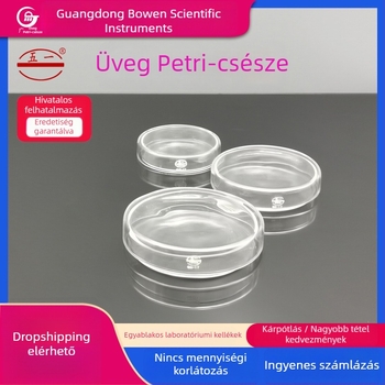 Üvegből készült Petri tál laboratóriumi használatra fedéllel, magas hőmérséklet-ellenálló, mikrobiológiához és hidropóniához