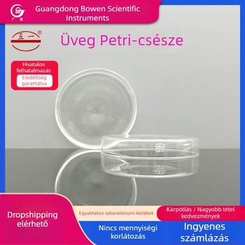 Üvegből készült Petri tál laboratóriumi használatra fedéllel, magas hőmérséklet-ellenálló, mikrobiológiához és hidropóniához