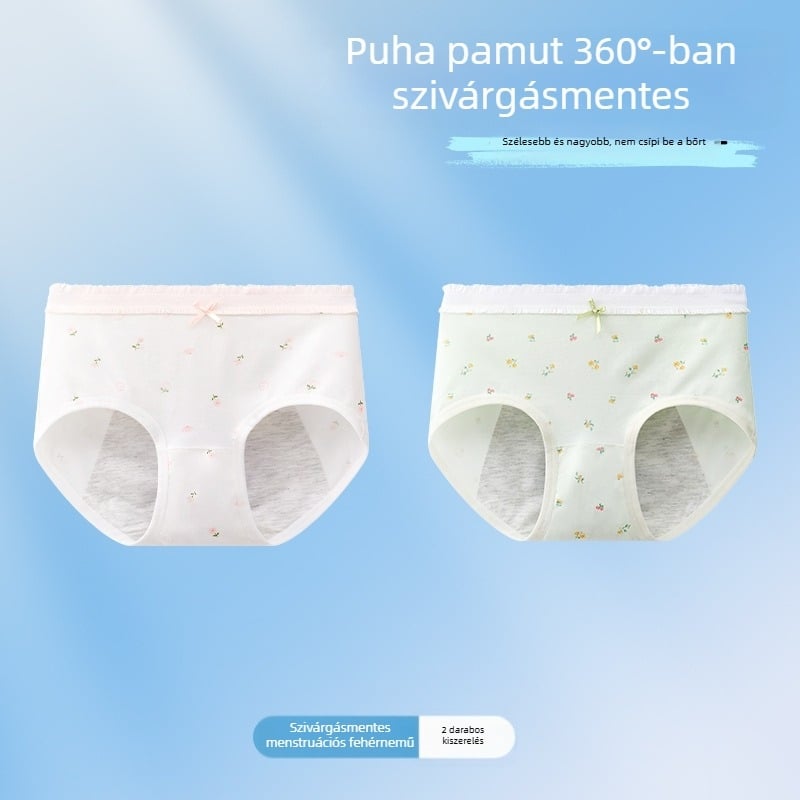 Lányok számára menstruációs fehérnemű, oldalirányú szivárgás elleni védelem, antibakteriális, háromszög alakú, 10A
