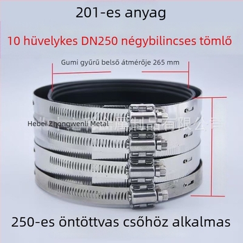 Csőköteg-klipsz rozsdamentes acélból, öntöttvasból és PVC-ből készült csövekhez