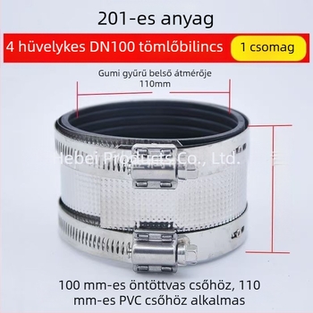 Csőköteg-klipsz rozsdamentes acélból, öntöttvasból és PVC-ből készült csövekhez