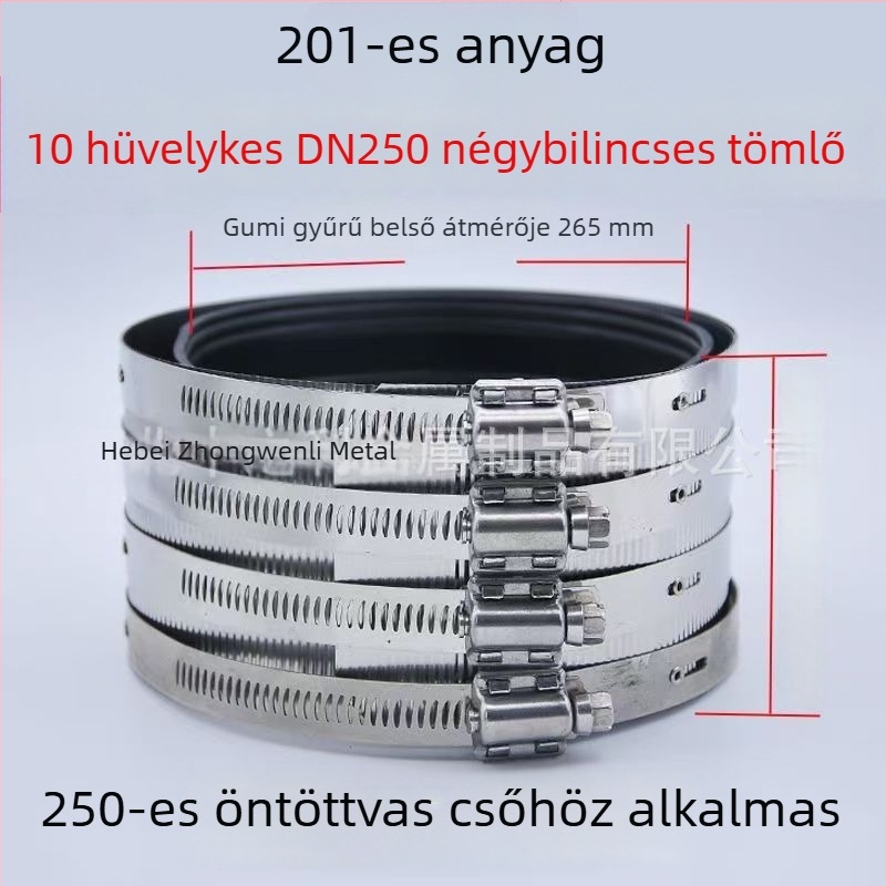 Csőköteg-klipsz rozsdamentes acélból, öntöttvasból és PVC-ből készült csövekhez