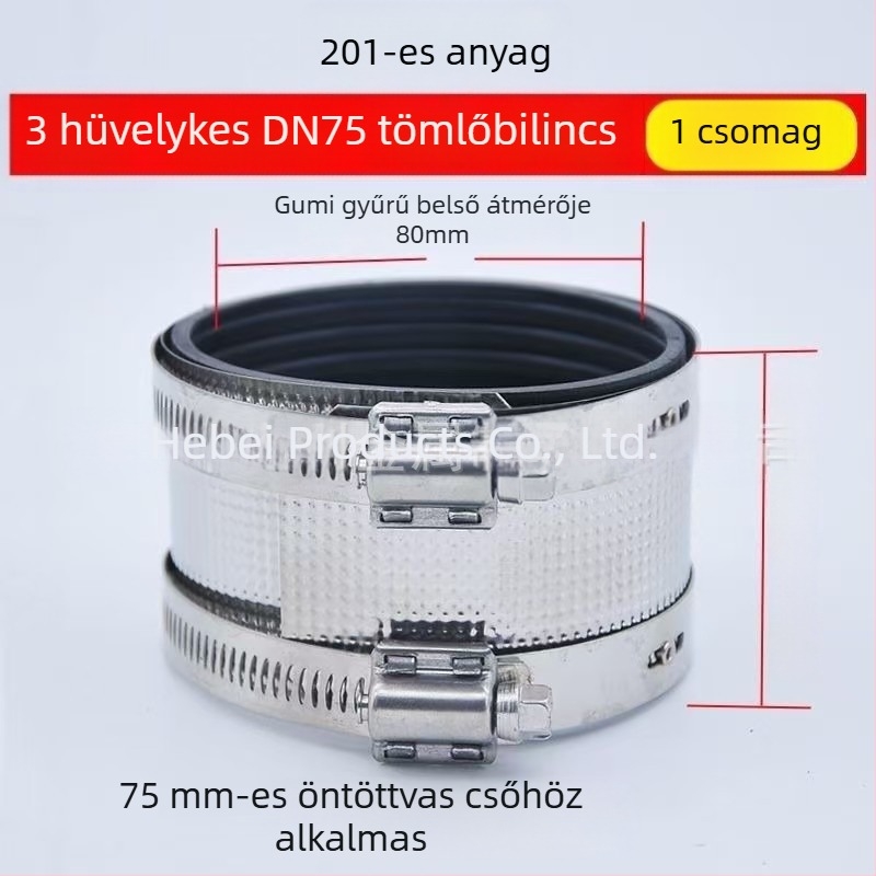 Csőköteg-klipsz rozsdamentes acélból, öntöttvasból és PVC-ből készült csövekhez