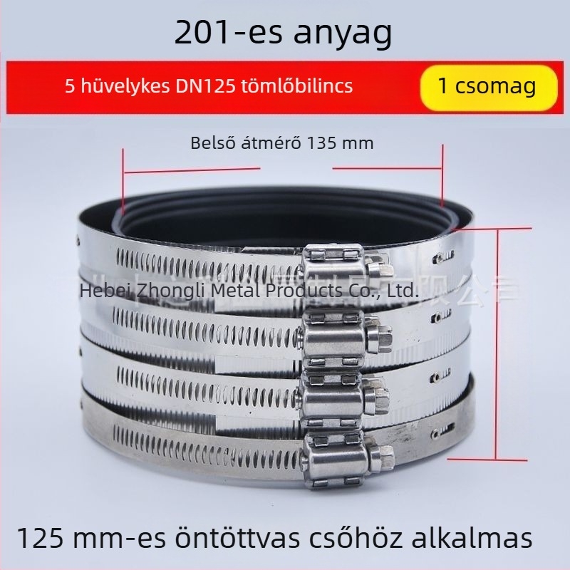 Csőköteg-klipsz rozsdamentes acélból, öntöttvasból és PVC-ből készült csövekhez